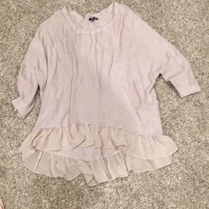 Rose Sweater w/ Sheer Ruffle Detail
